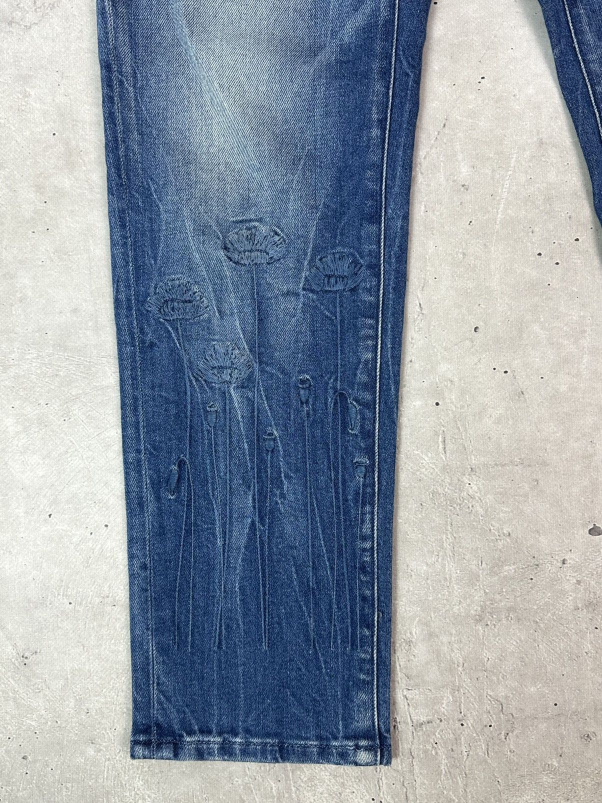 Jacob Cohen Jacob Cohen Karen Handmade Embroidered Floral Blue Jeans Size 30" / US 8 / IT 44 - 4 Thumbnail