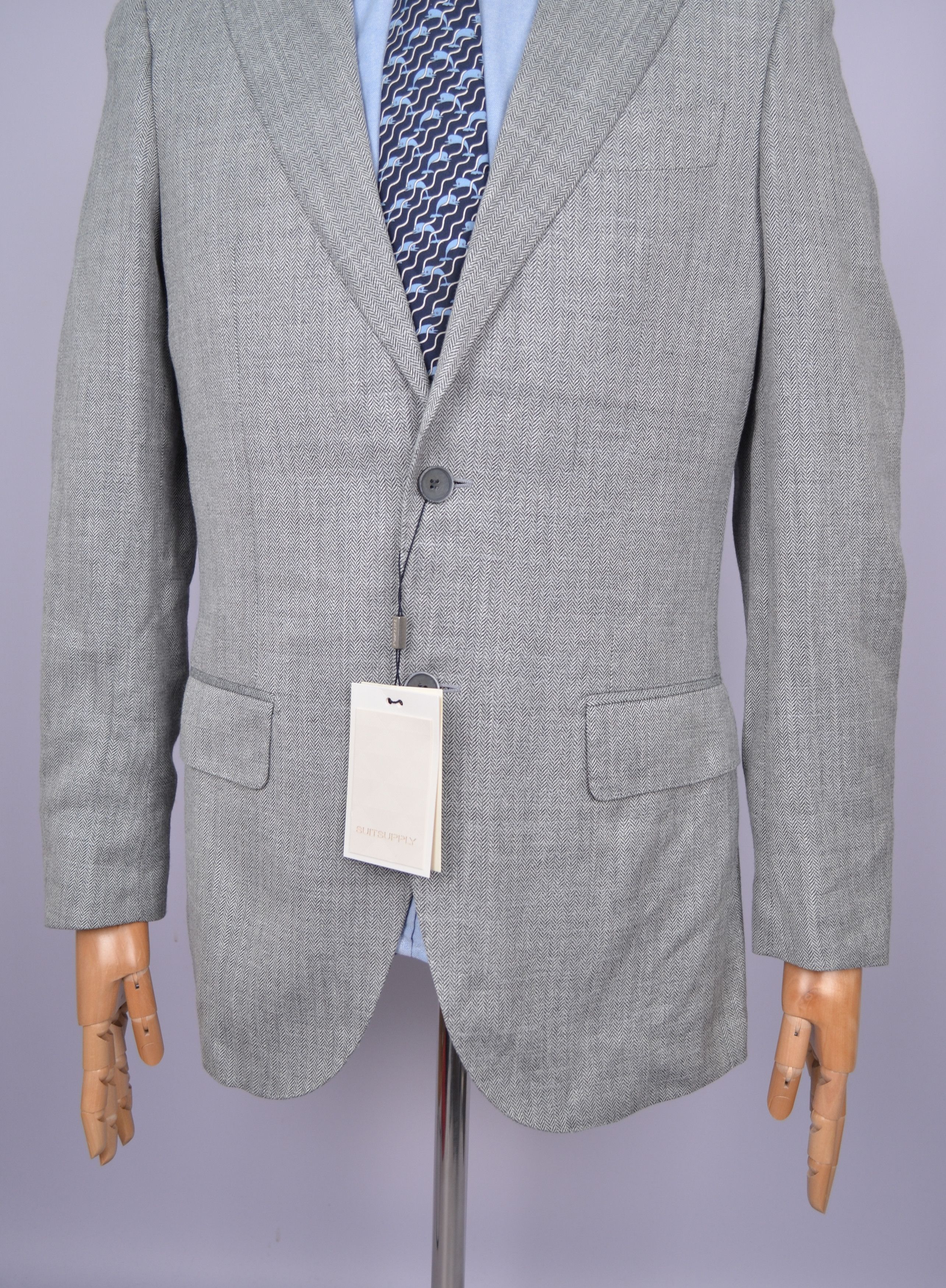 Suitsupply SUITSUPPLY Lazio Ethomas Wool Silk Linen Suit Grey US36 Size 36R - 4 Thumbnail
