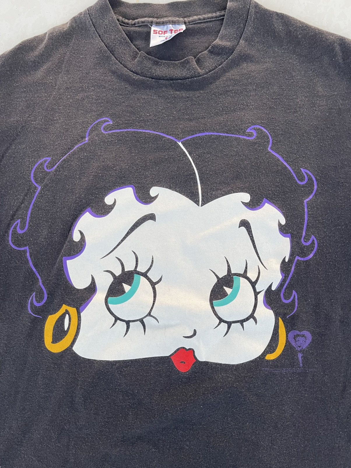 Vintage Vintage 1990's Betty Boop Got Silk Cartoon Sun Faded Tee Size US M / EU 48-50 / 2 - 13 Thumbnail
