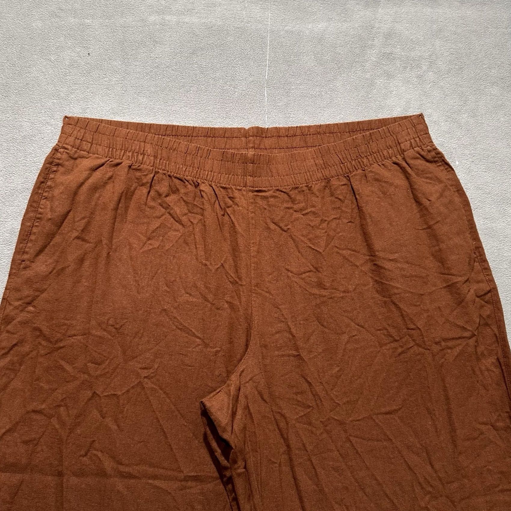 Old Navy NWOT Old Navy High Waisted Linen Blend Wide Leg Pants Precious Earth Tan 2XL - Returns accepted Size 40" / US 18 - 3 Thumbnail