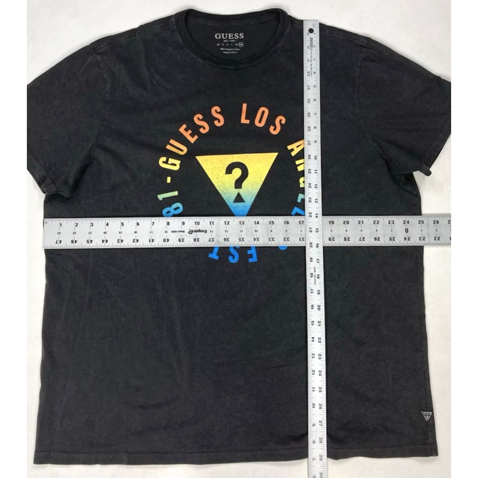 Guess VINTAGE GUESS Logo Graphic T-shirt Men XXL Black Short Sleeve Size US XXL / EU 58 / 5 - 5 Thumbnail