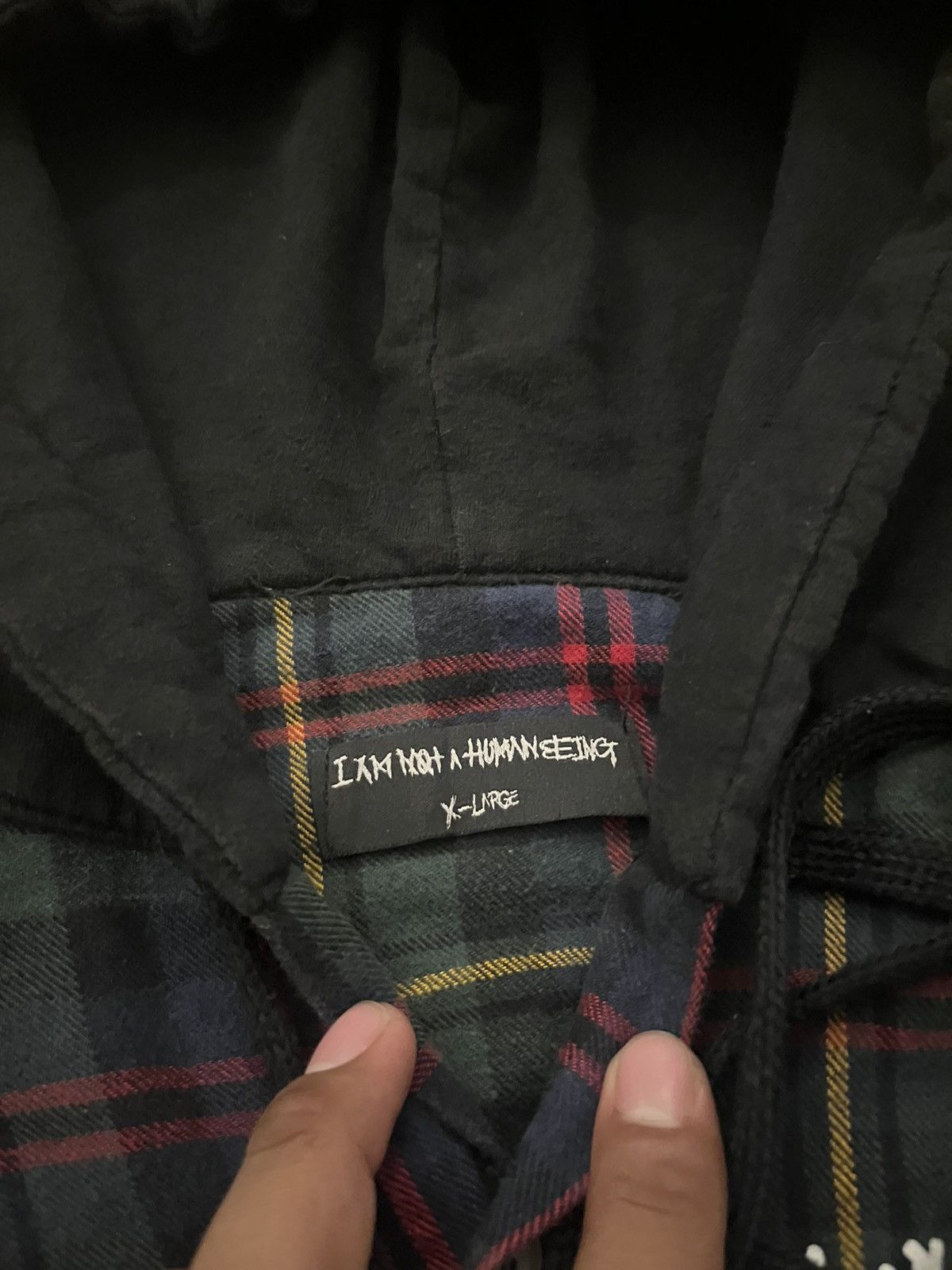 I Am Not A Human Being × If Six Was Nine 2000s I Am Not A Human Being - Graphic Plaid Hoodie Shirt Size US XL / EU 56 / 4 - 5 Thumbnail