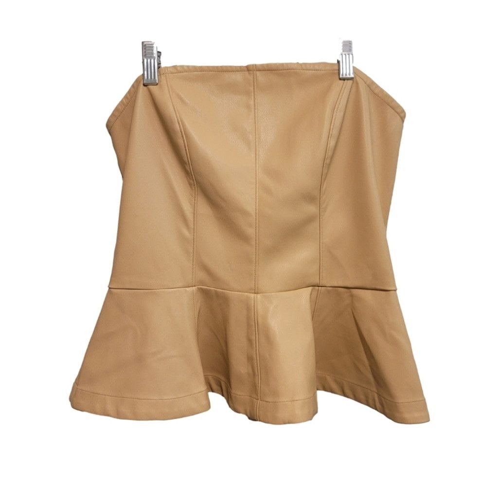 I.N.C NWT CULPOS X Faux-Leather Peplum Tube Top Size M / US 6-8 / IT 42-44 - 4 Thumbnail