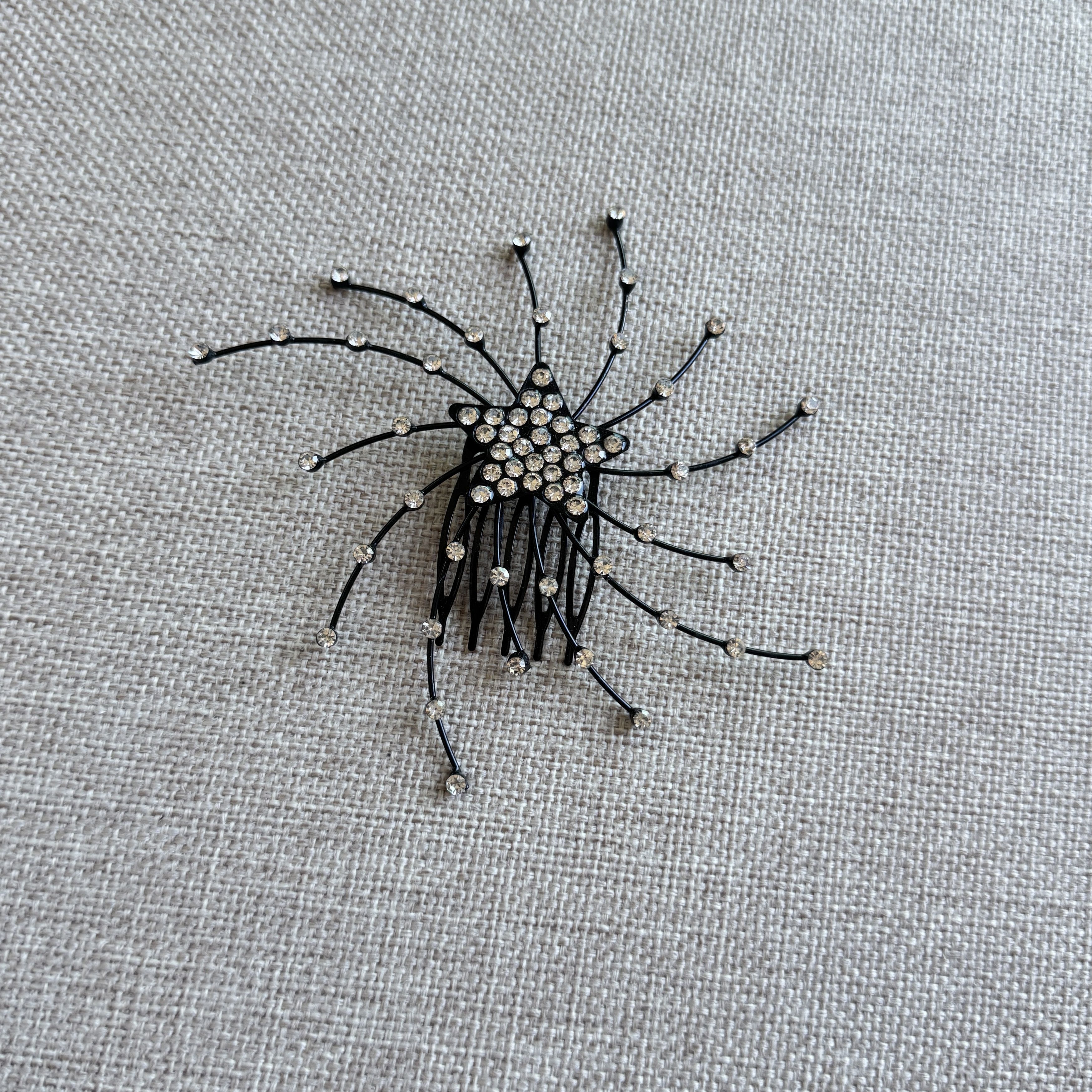 Other Black Rhinestone Starburst Hair Comb Size ONE SIZE - 1 Thumbnail