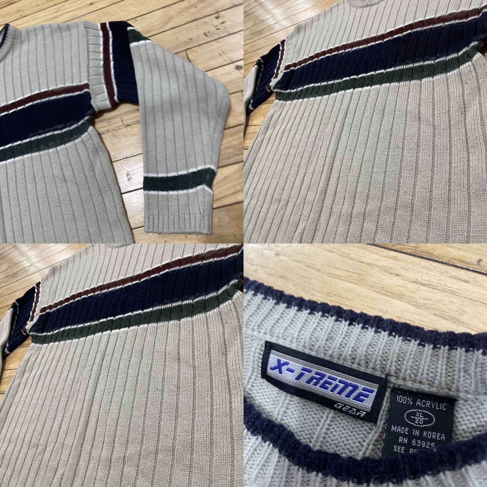 Vintage VTG Y2K X-Treme Gear Sweater Women XL Ribbed 20 Tan Gray Boho Classic 1990s 2000s Crew Neck Pullover Knit Women Size XL / US 12-14 / IT 48-50 - 10 Thumbnail