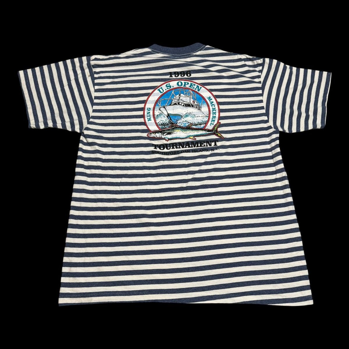 Vintage 1996 US Open King Mackerel Tournament Striped Shirt XL FLAWS Size US XL / EU 56 / 4 - 1 Thumbnail