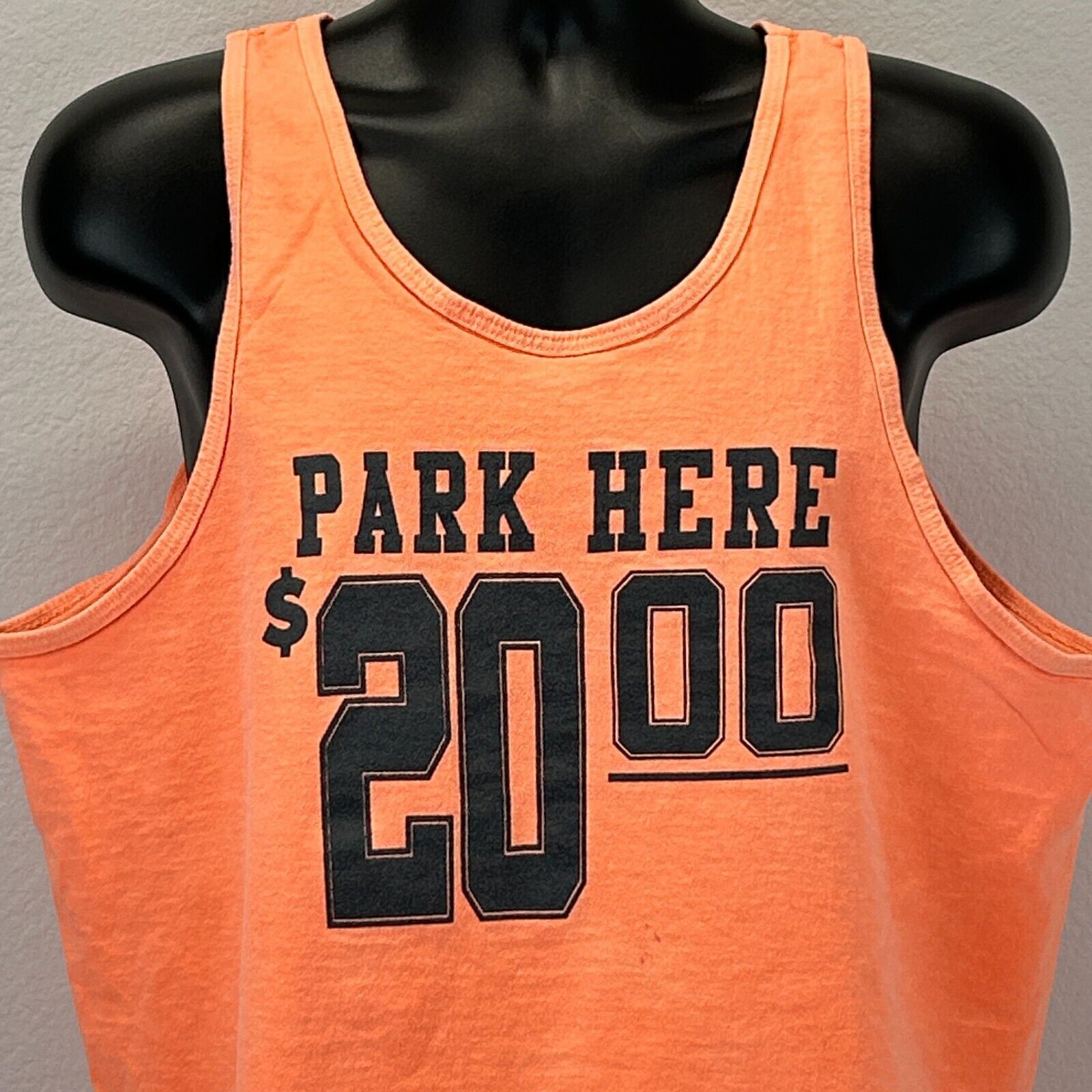 Fruit Of The Loom Vintage 90s Park Here Its A Lot of Fun Tank Top Orange L Size US L / EU 52-54 / 3 - 6 Thumbnail