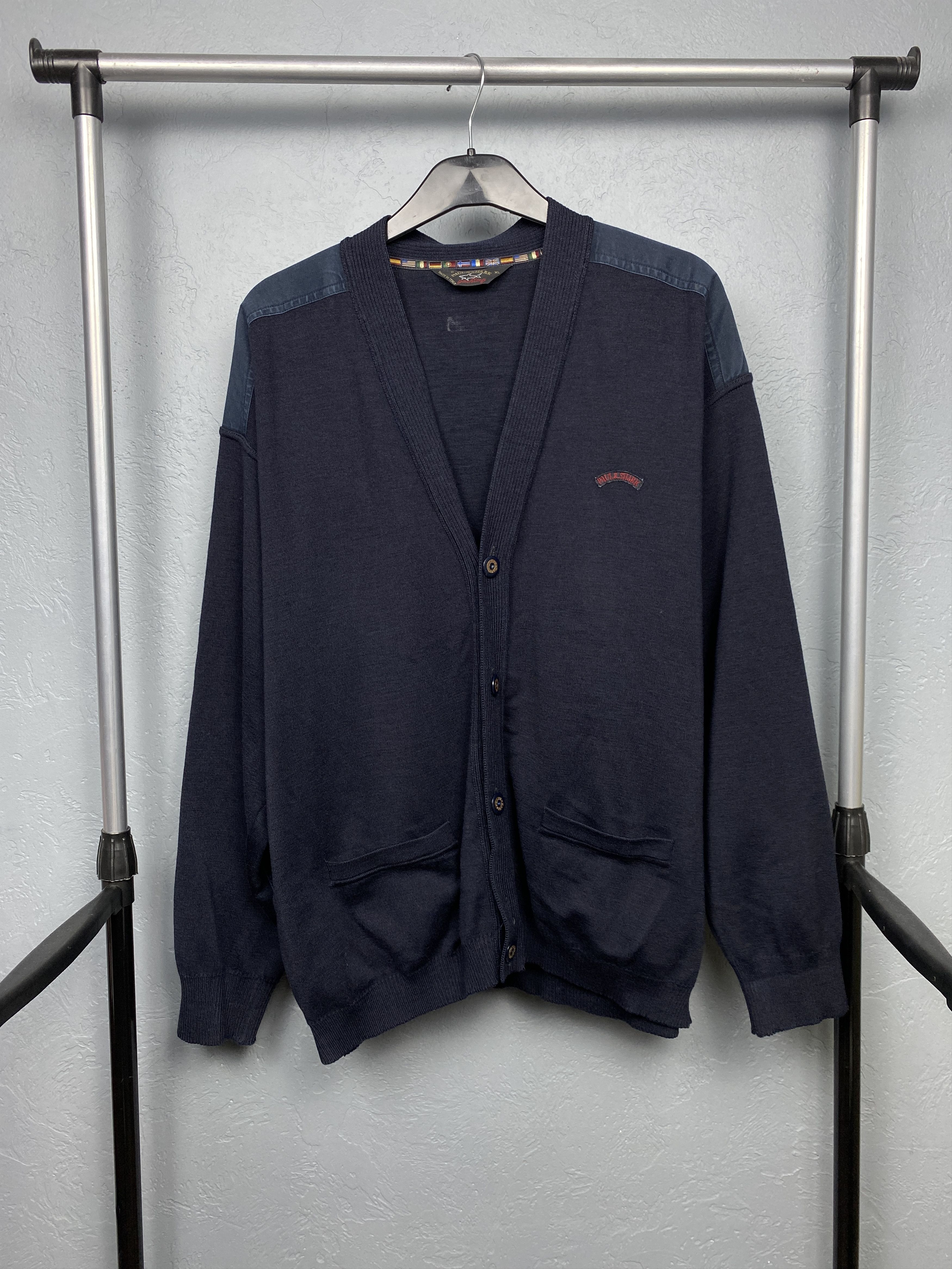 Paul & Shark × Vintage Paul & Shark Vintage Mens Wool Cardigan Sweater Size US XL / EU 56 / 4 - 1 Thumbnail