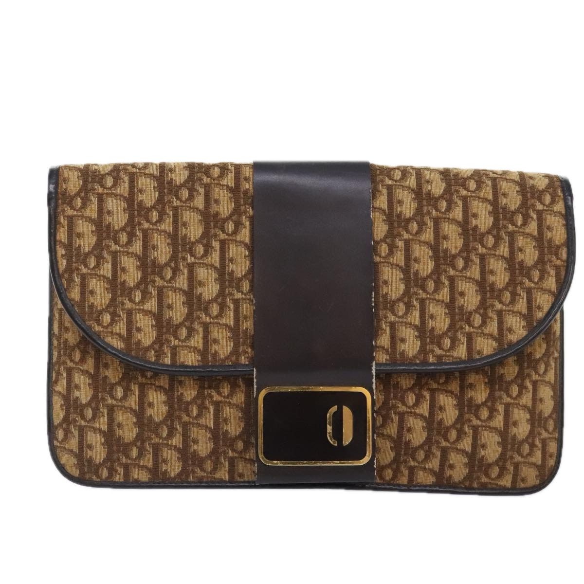Dior Trotter Brown Canvas Clutch Bag (Pre-Owned) Size ONE SIZE - 1 Thumbnail