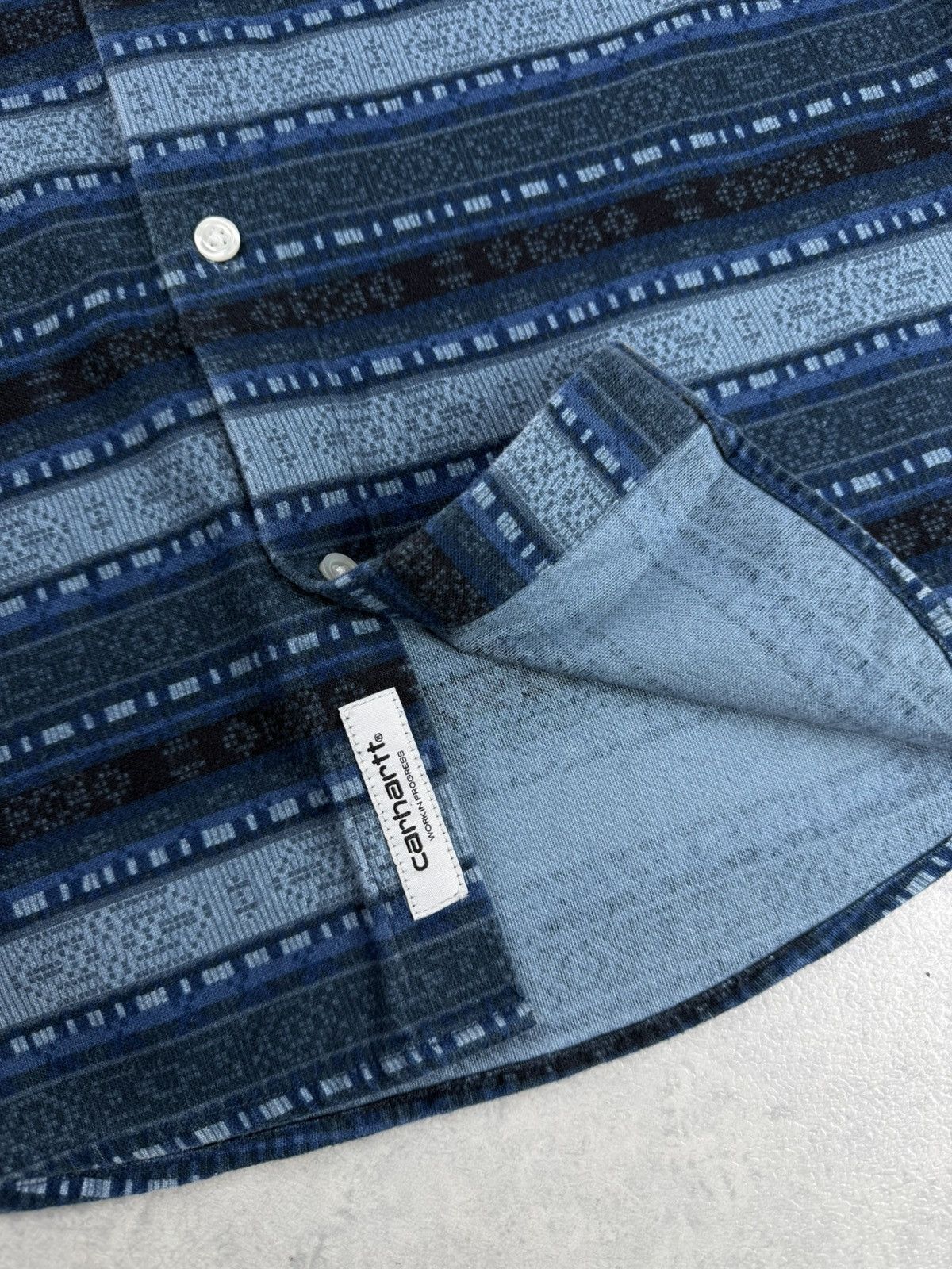 Carhartt Carhartt WIP LS Ethnic Shirt Blue Pattern Regular Fit Size M Size US M / EU 48-50 / 2 - 4 Thumbnail