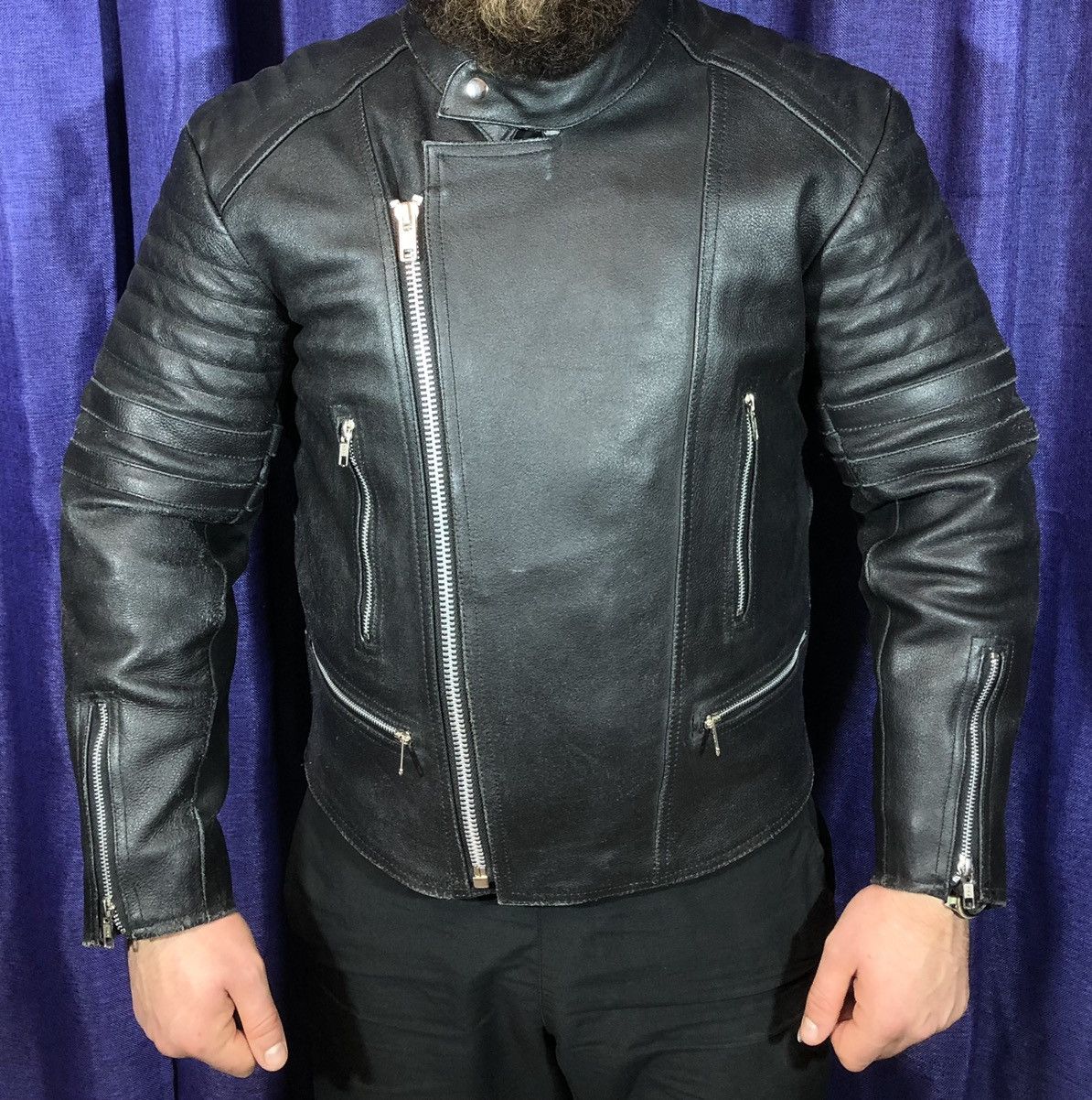 Harley Davidson × Honda × Vintage Sexy Punk Leather Jacket biker Motorcycle Racing Size US L / EU 52-54 / 3 - 2 Thumbnail
