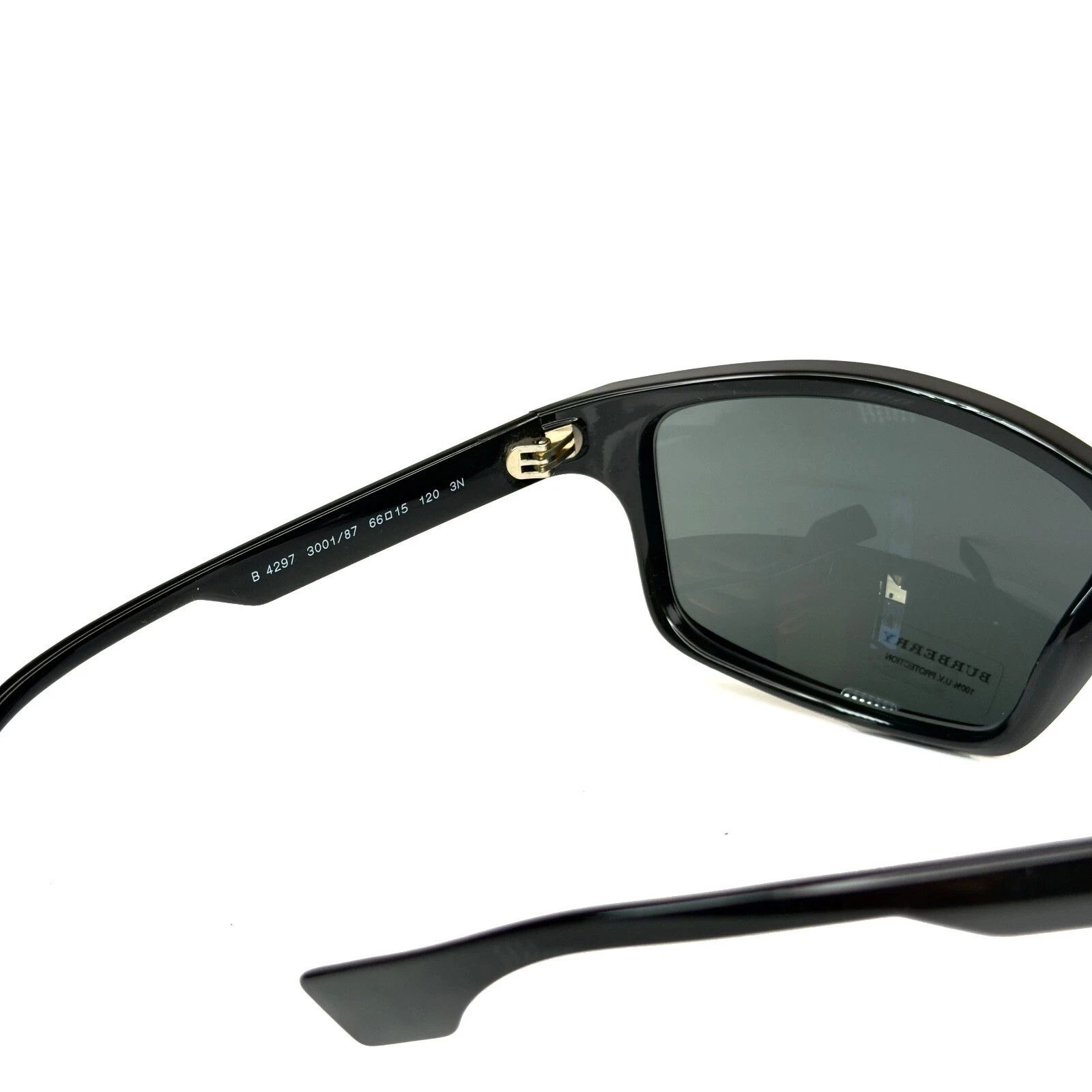 Burberry BURBERRY BE4297 4297 Wrap Mask Black Sunglasses Unisex Size ONE SIZE - 4 Thumbnail