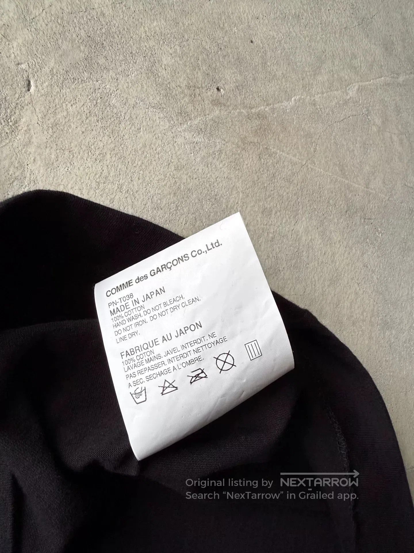 Comme des Garcons Homme Plus Comme des Garçons Homme Plus 14AW Slogan Hole Tee. Size US M / EU 48-50 / 2 - 6 Thumbnail