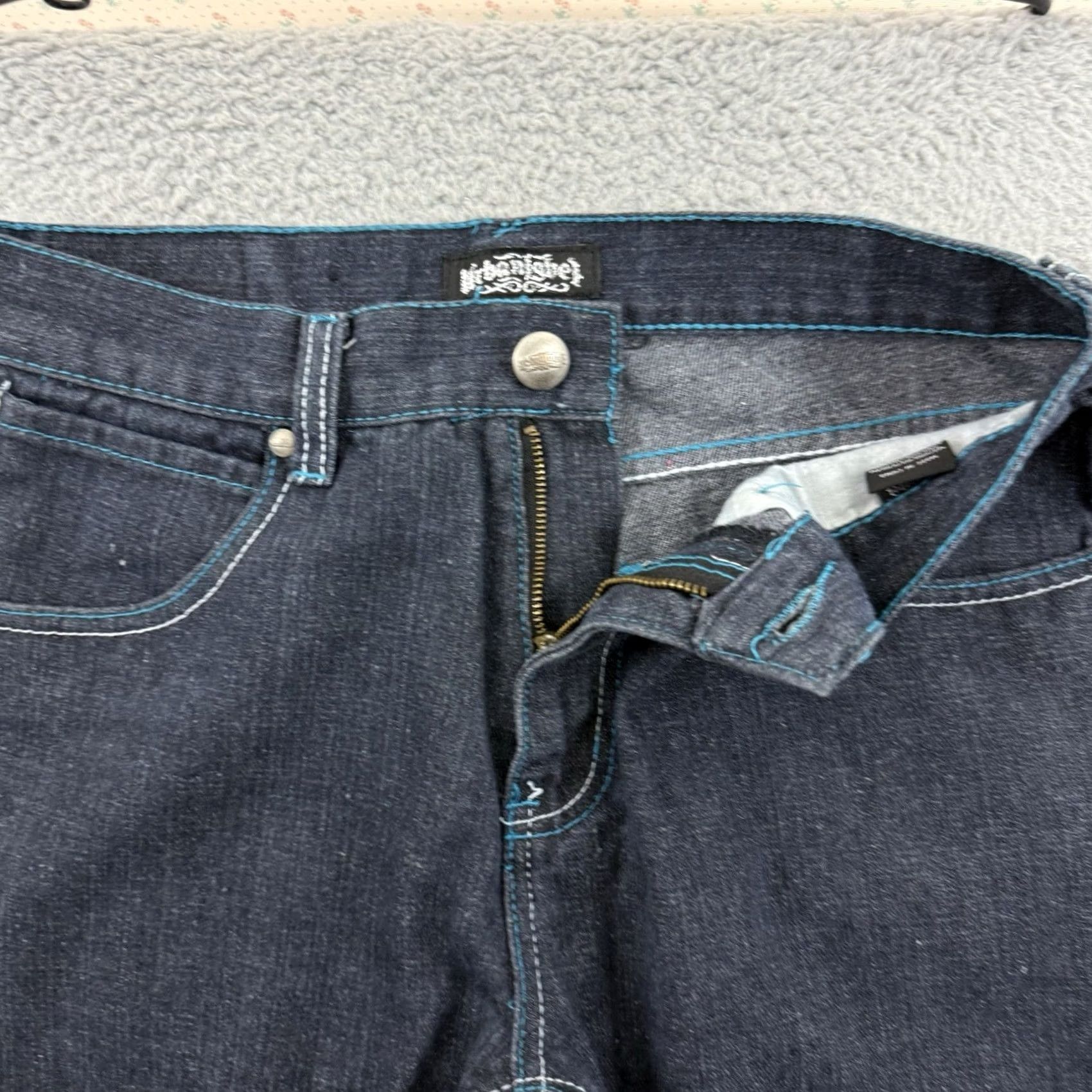 Vintage VINTAGE Urban Label Jeans Mens 32x32 Blue Baggy Wide Leg Hip Hop Cyber Y2K Size US 32 / EU 48 - 5 Thumbnail