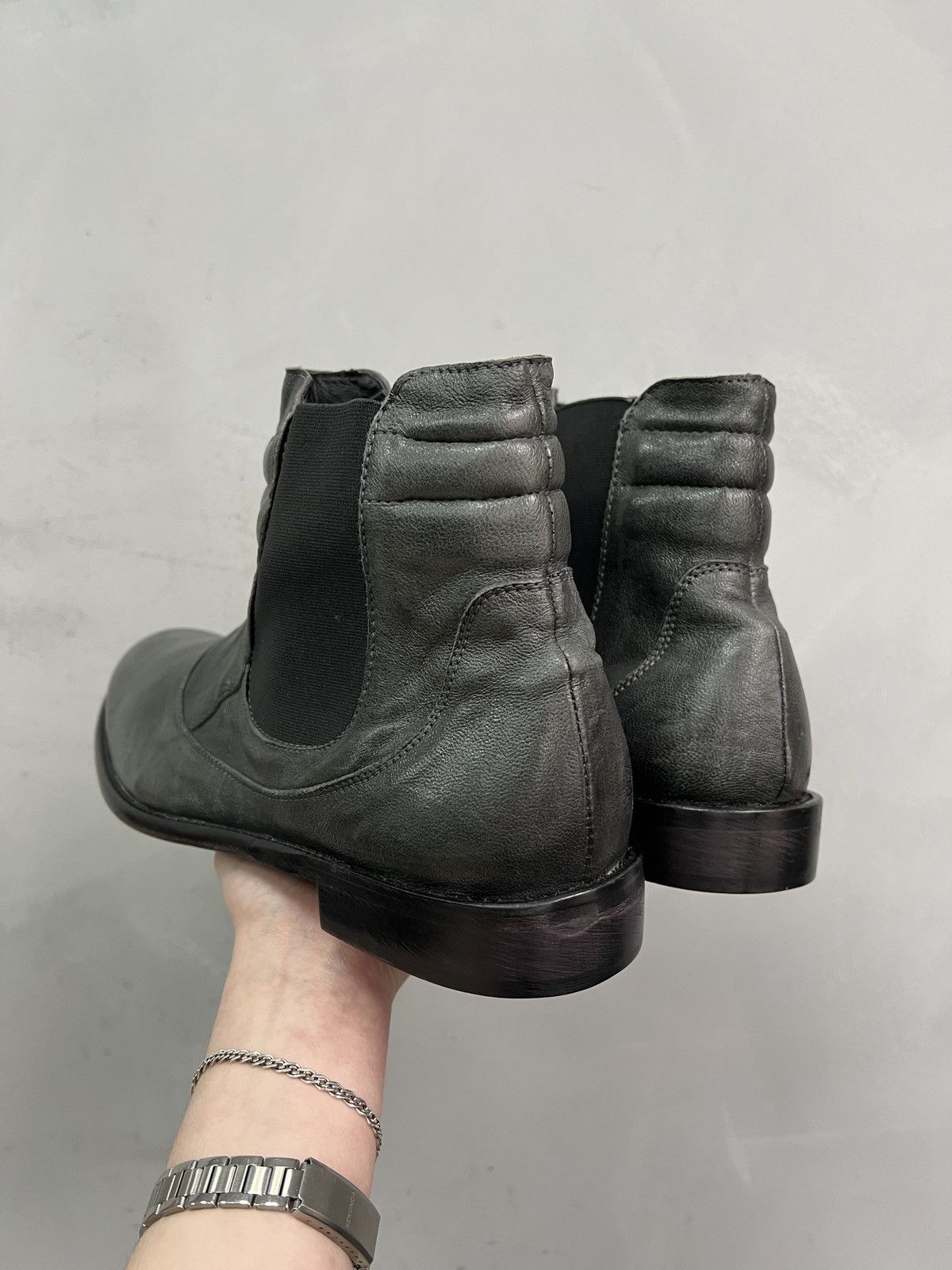 Hedi Slimane Guidi style ankle leather moto boots hype avant garde Size US 12 / EU 45 - 6 Thumbnail