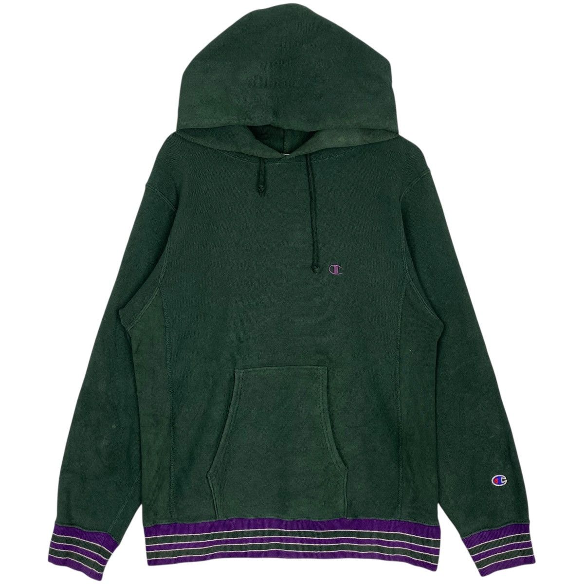 Vintage Vintage Champion Reverse Weave Hoodie Green Pullover Size M Size US L / EU 52-54 / 3 - 1 Thumbnail