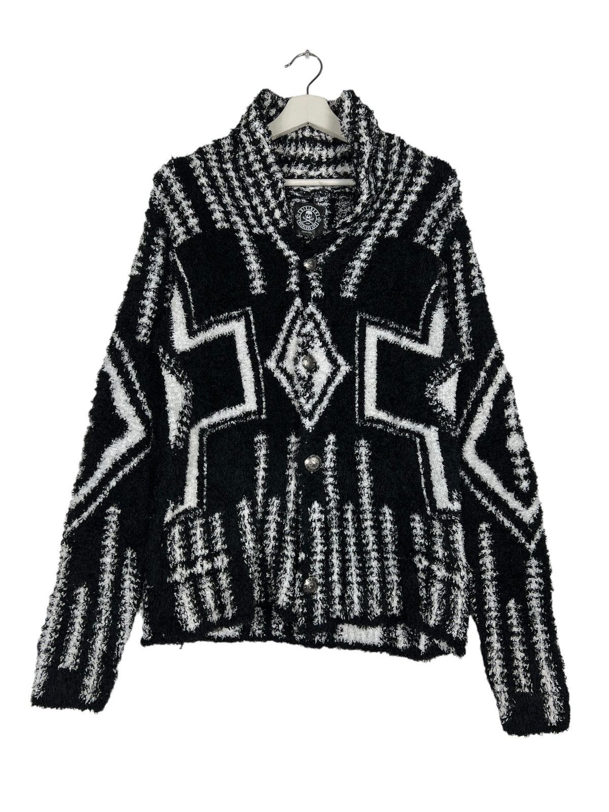 Hysteric Glamour 🔥 DIVINER TEAM RECKLESS LIFE FLEECE KNITTED CARDIGAN Size US M / EU 48-50 / 2 - 2 Thumbnail