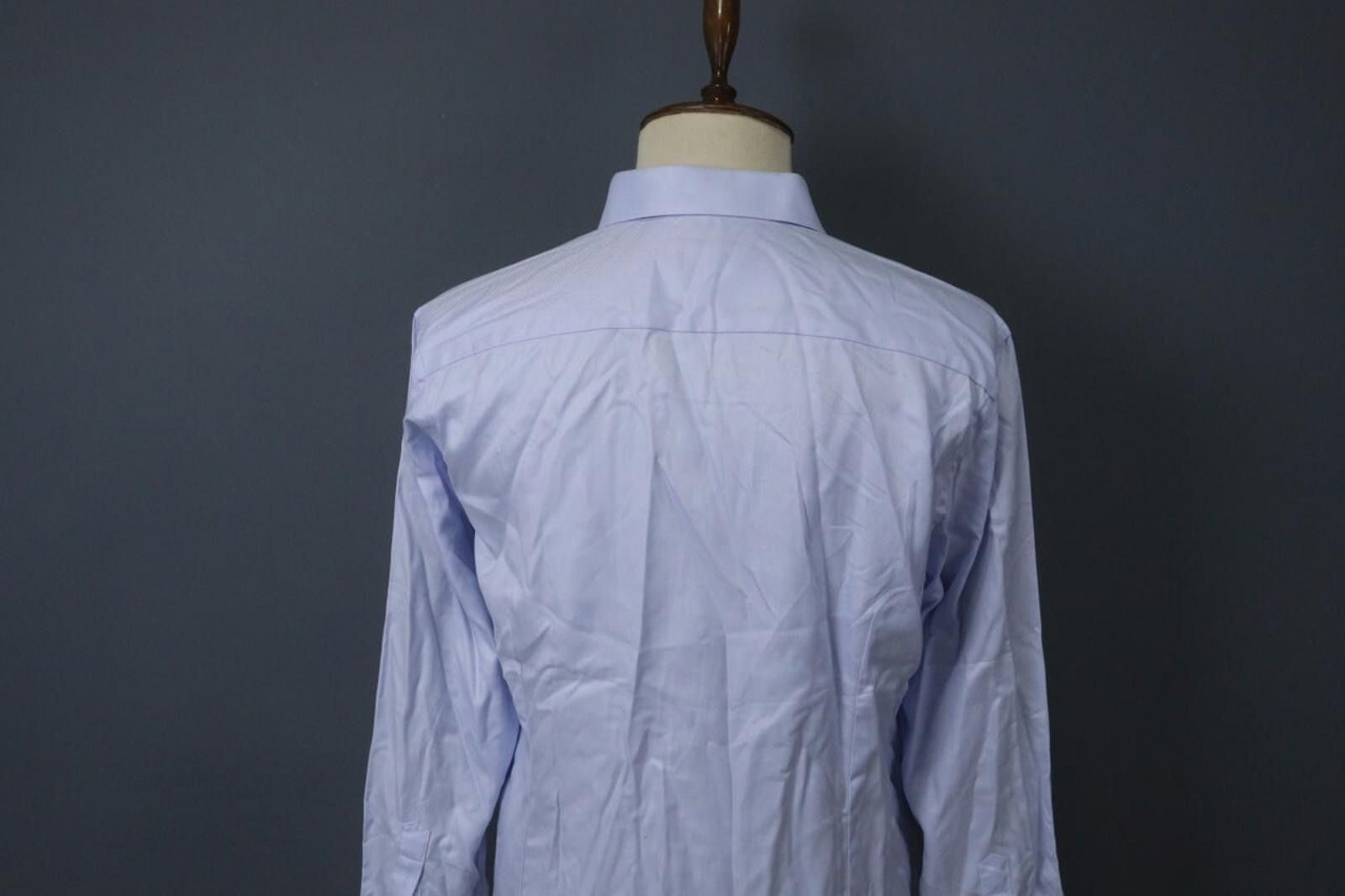 Eton Eton Blue Pinstriped Cotton Collared Formal Front Shirt Top Size US M / EU 48-50 / 2 - 9 Thumbnail