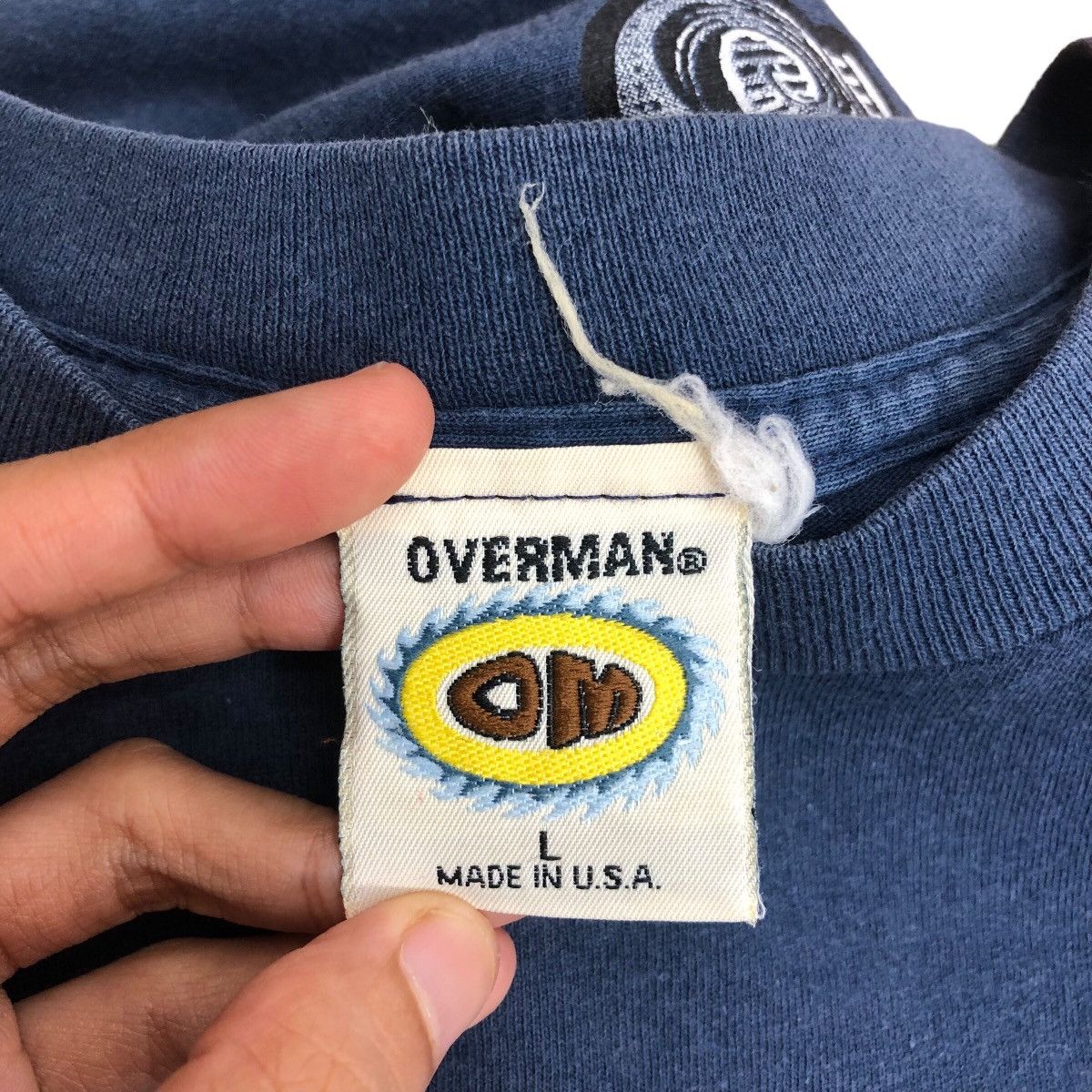 Vintage Pick!! Vtg 90's OVERMAN SURFING Big Logo Top Tee Tshirt Size US L / EU 52-54 / 3 - 5 Thumbnail