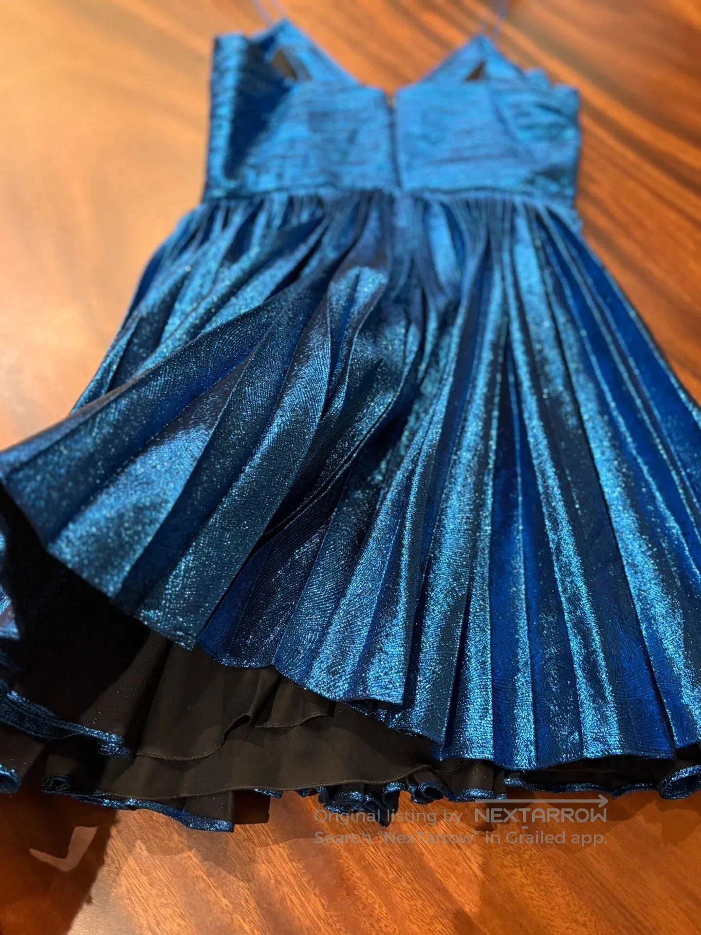 Saint Laurent Paris Saint Laurent Blue Pleated Runway Dress. Size XS / US 0-2 / IT 36-38 - 7 Thumbnail