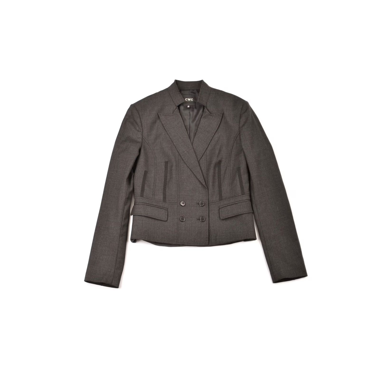 Costume National Costume National Blazer WN7210 Womens 28 Gray Tuxedo Blazer, 42, Size 28 / 42, Regular, Wool Blend, Used Womens Mens Size 4XL / US 24-26 - 2 Thumbnail