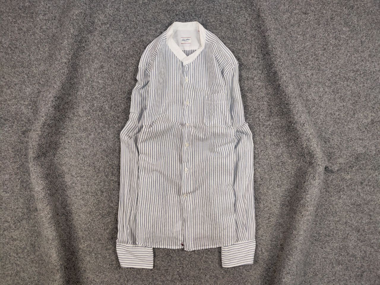 Glanshirt Glanshirt Japan Design Blue/White Striped button Shirt Size US M / EU 48-50 / 2 - 1 Thumbnail