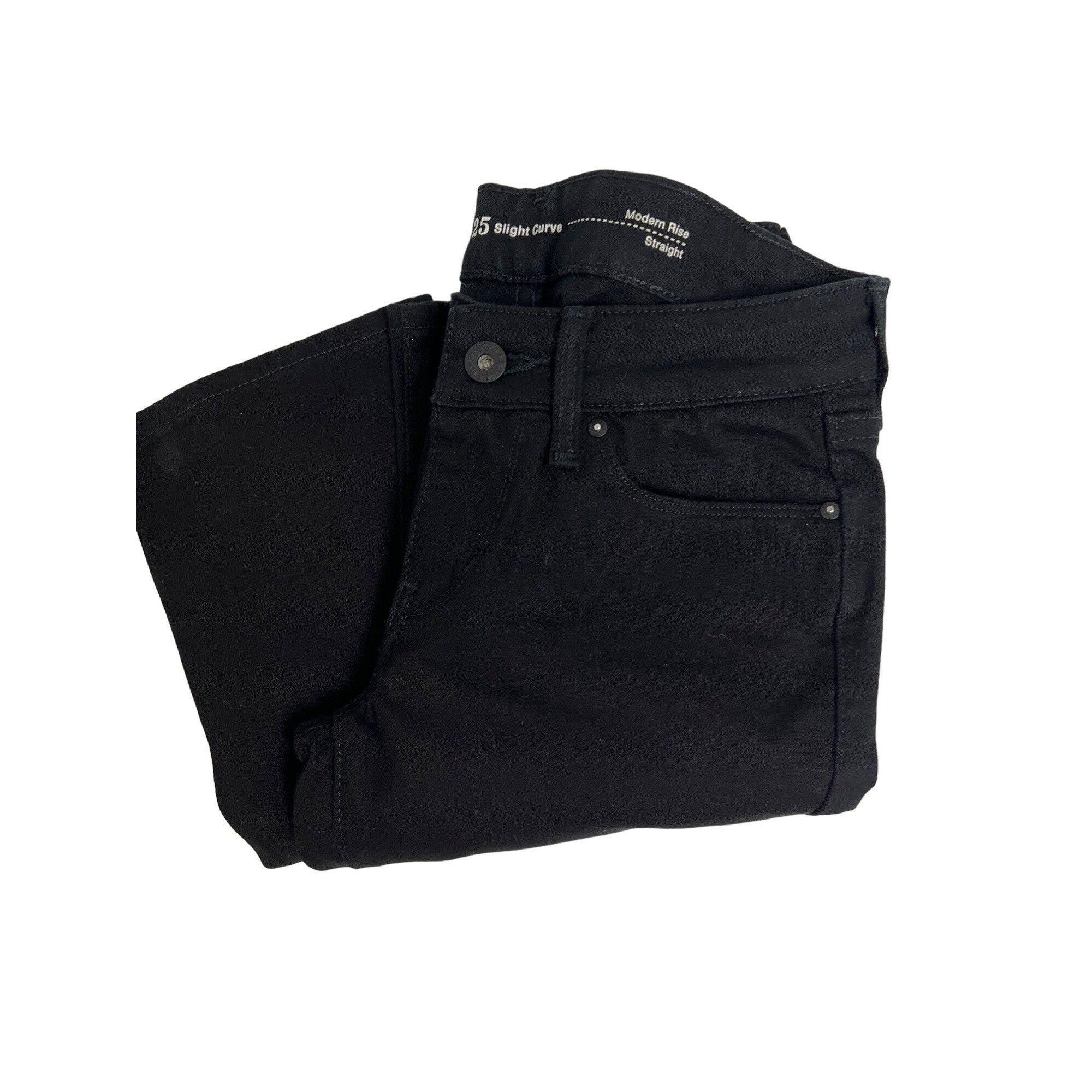 Levi's Levis Black Modern Rise Stretch Straight Jeans Size 25" / US 0 / IT 36 - 5 Thumbnail