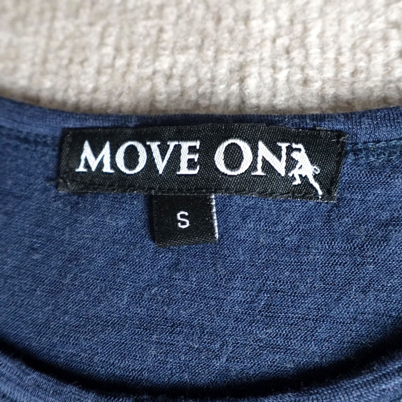 Vintage Move On Shirt Small Blue Merino Wool Solid Short Sleeve Unisex Adults T-Shirt Size US S / EU 44-46 / 1 - 2 Thumbnail