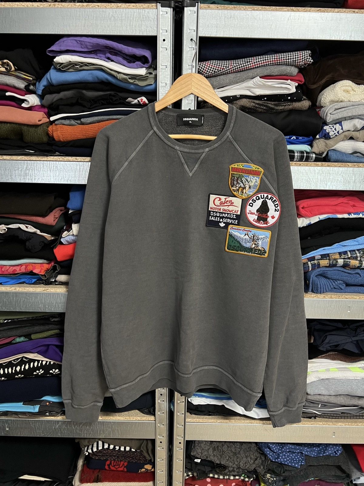 Dsquared2 Dsquared2 Men’s Multi Patch Detailed Sweatshirt Cotton Sz XL Size US XL / EU 56 / 4 - 1 Thumbnail