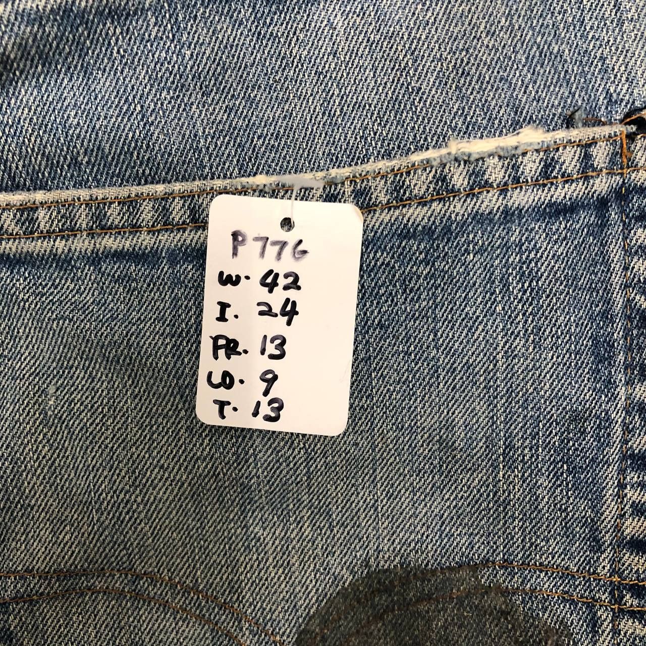 Levi's × Levi's Vintage Clothing P776 RARE VTG LEVI'S TALON BUTTON NOM 8 RIPPED JEANS Size US 42 / EU 58 - 12 Thumbnail