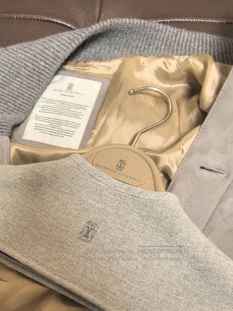 Brunello Cucinelli Brunello Cucinelli Goat Leather and Cashmere Patchwork Jac Size US M / EU 48-50 / 2 - 3 Thumbnail