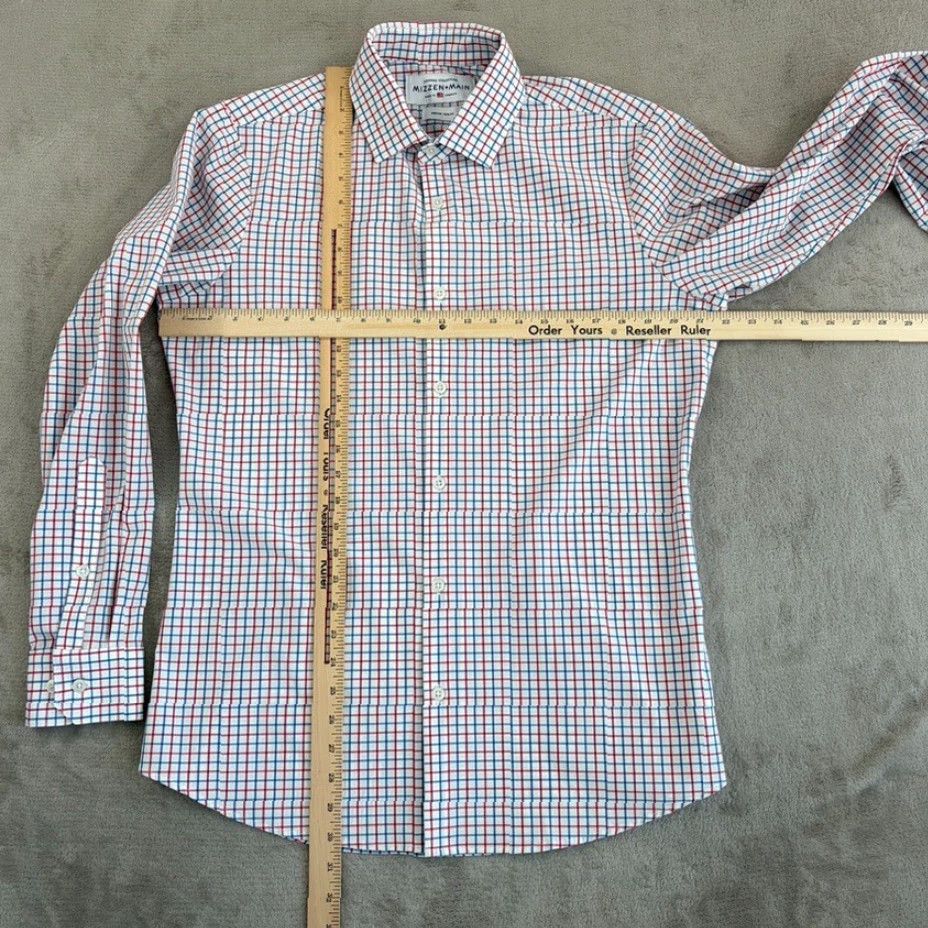 Mizzen+Main Mizzen+Main Leeward Performance Trim Fit Shirt Red White Blue Plaid Men M Size US M / EU 48-50 / 2 - 4 Thumbnail