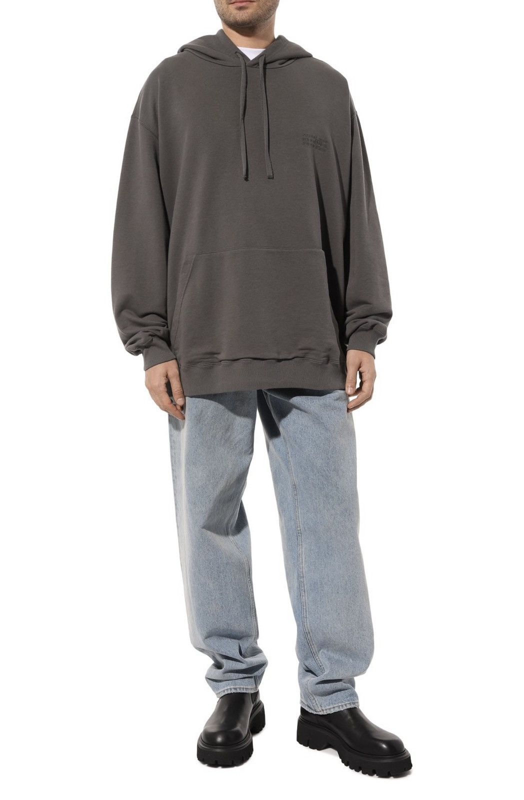 Maison Margiela !DS! SS23 Maison Margiela Logo Gray Oversized Hoodie Size US XL / EU 56 / 4 - 3 Thumbnail