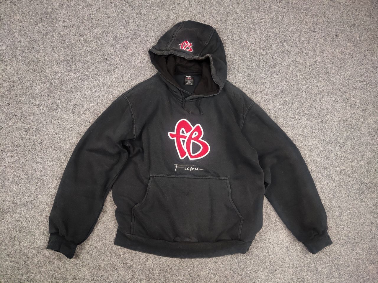 Fubu Vintage Fubu Embroidered Rap Y2K Faded Black Hoodie Hip Hop Size US S / EU 44-46 / 1 - 9 Thumbnail