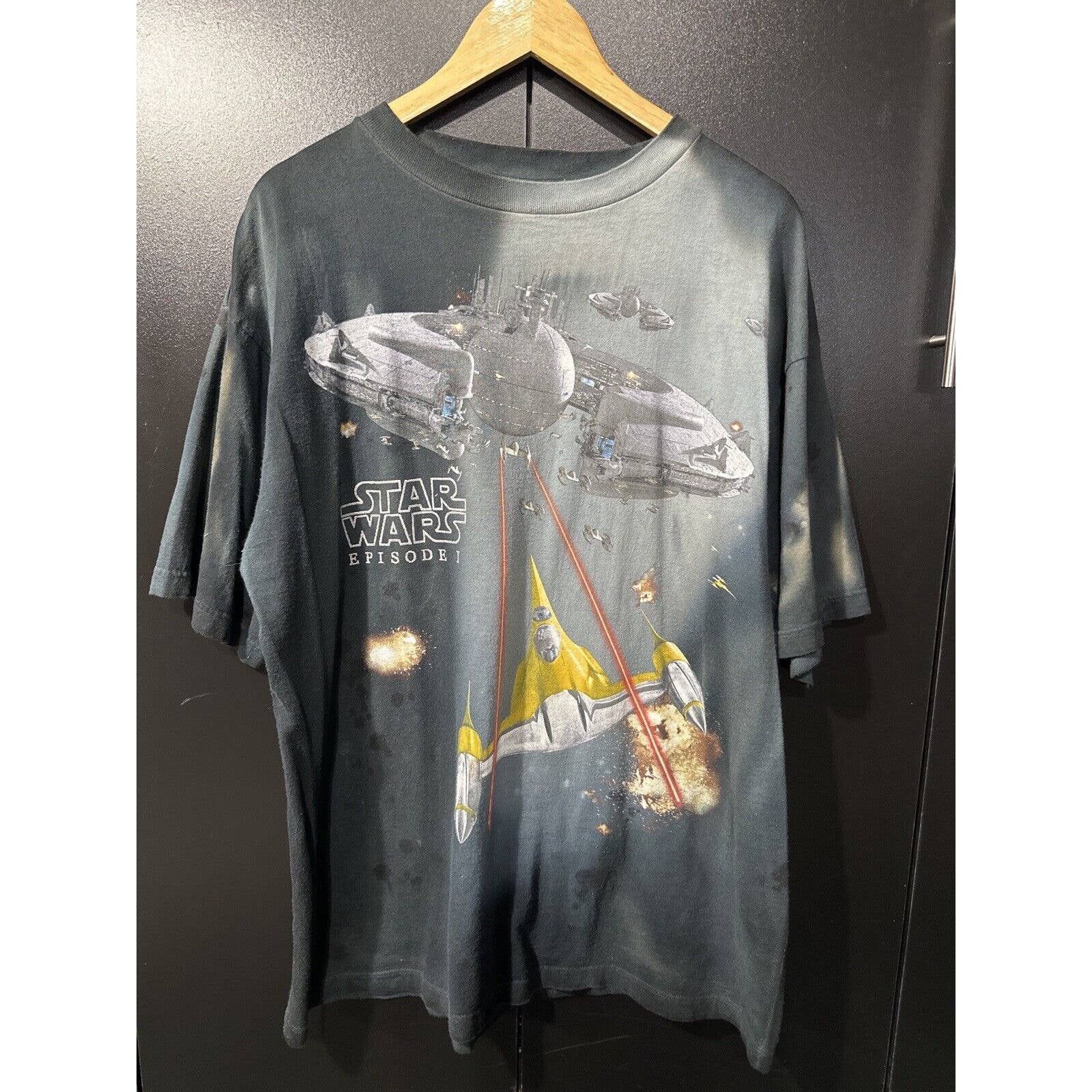 image of Vintage 90's Star Wars Shirt Mens XL The Phantom Menace