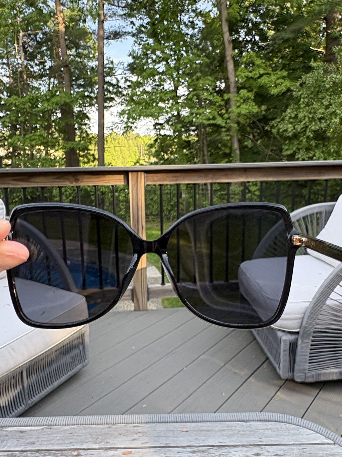 Jimmy Choo Black Oversized Jimmy Choo Sunglasses Size ONE SIZE - 4 Thumbnail