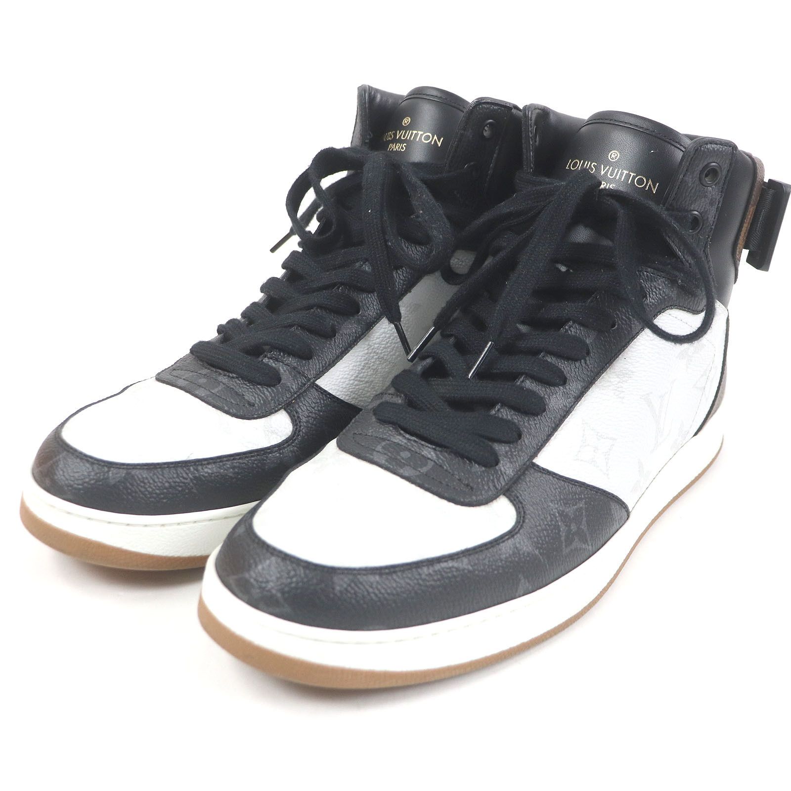 Louis Vuitton Louis Vuitton High Cut Sneakers Monogram Leather Sneakers Leather Shoes in Black