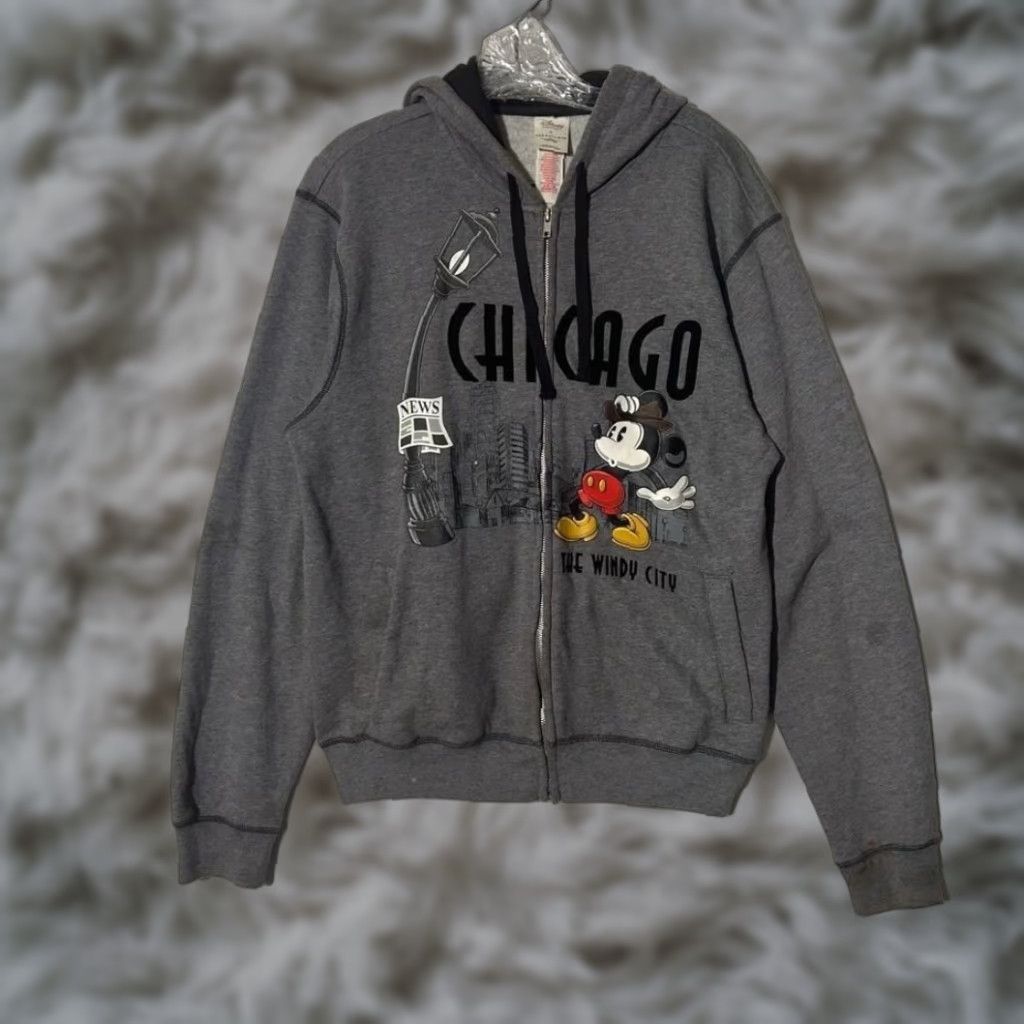 Disney Disney Store Chicago Mickey Mouse The Windy City Zip Up Hoodie Gray Mens S Size US S / EU 44-46 / 1 - 1 Thumbnail