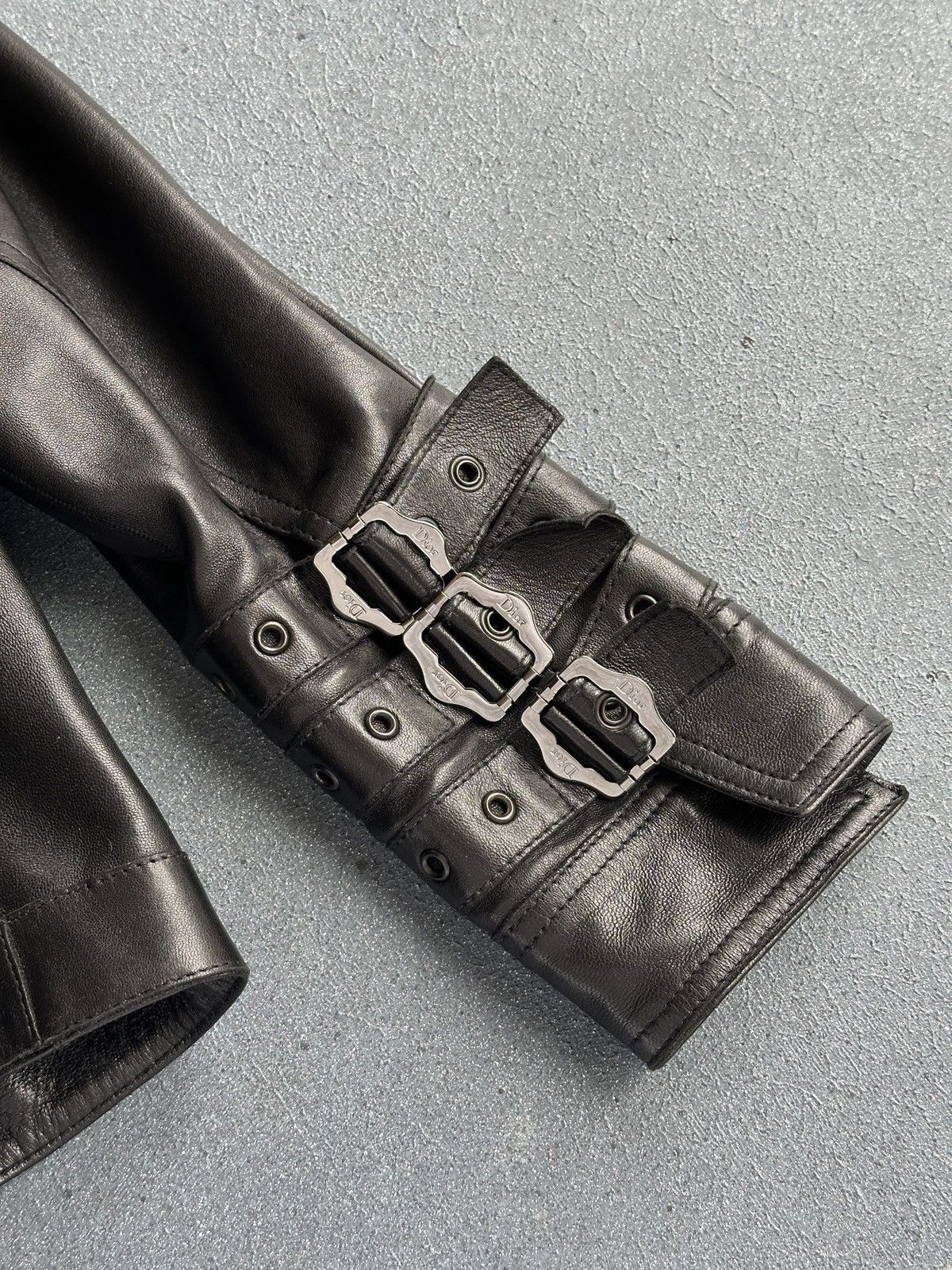 Christian Dior Monsieur DIOR by John Galliano Leather Black Bondage Buckle Jakcet Size M / US 6-8 / IT 42-44 - 5 Thumbnail