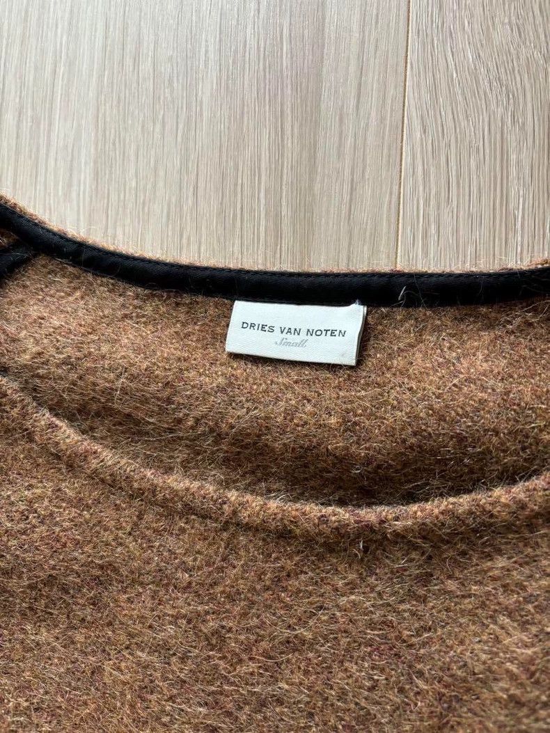 Dries Van Noten Dries Van Noten Brown fringed wool knitted sweater Size S / US 4 / IT 40 - 3 Thumbnail