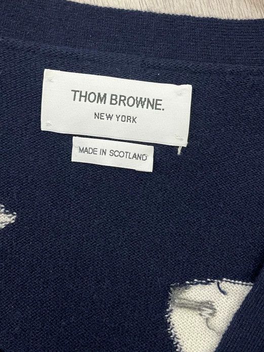 Thom Browne Thom browne Dark blue small fish four-striped pure cashmere Size XS / US 0-2 / IT 36-38 - 5 Thumbnail