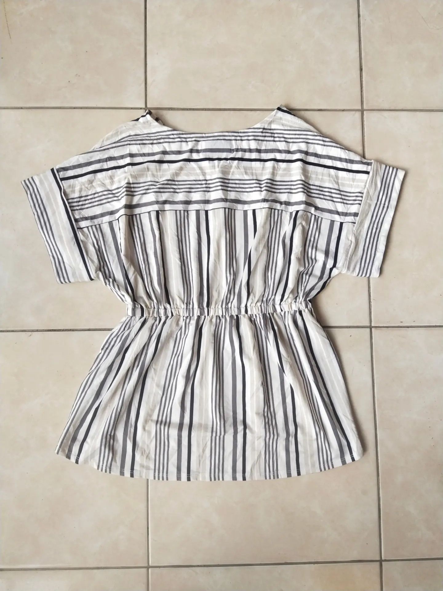MOUSSY Azul by Moussy Striped Cinched-Waist Dolman Blouse Size M / US 6-8 / IT 42-44 - 4 Thumbnail