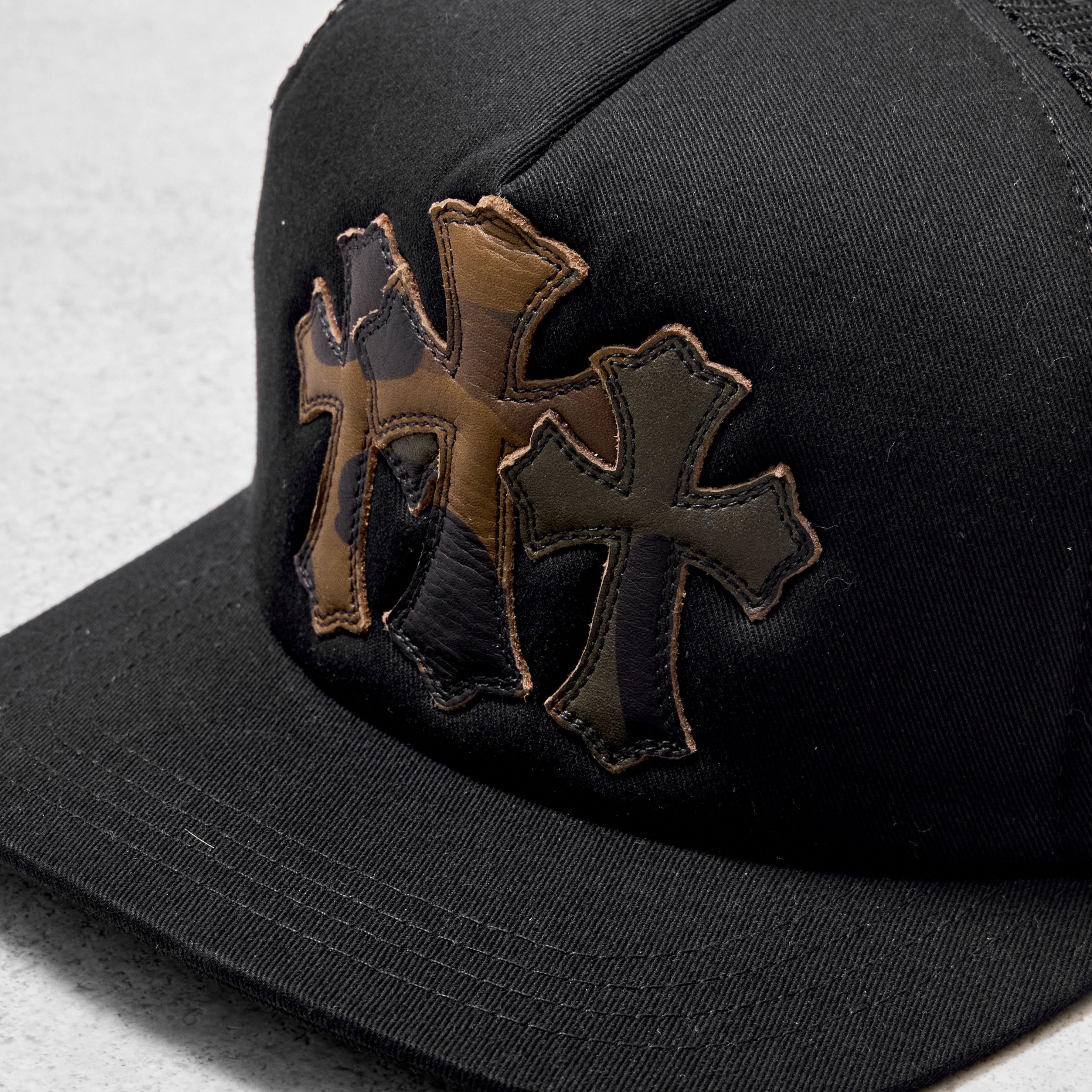Chrome Hearts CHROME HEARTS Cemetery Leather Patch Black Trucker Hat black Size ONE SIZE - 3 Thumbnail