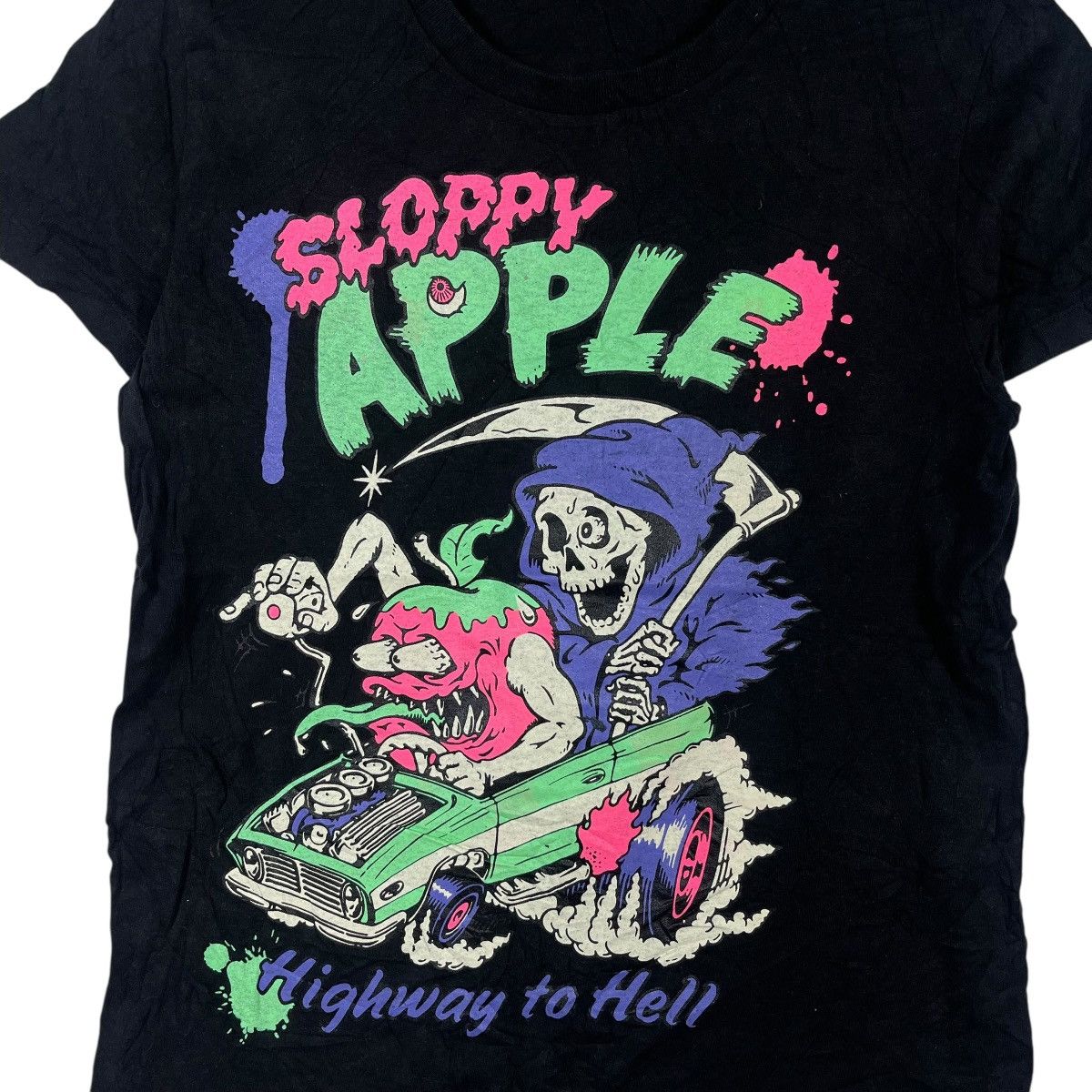 Vintage Sloppy Apple “Highway to Hell” Grim Reaper Graphic T-Shirt Size US S / EU 44-46 / 1 - 5 Thumbnail