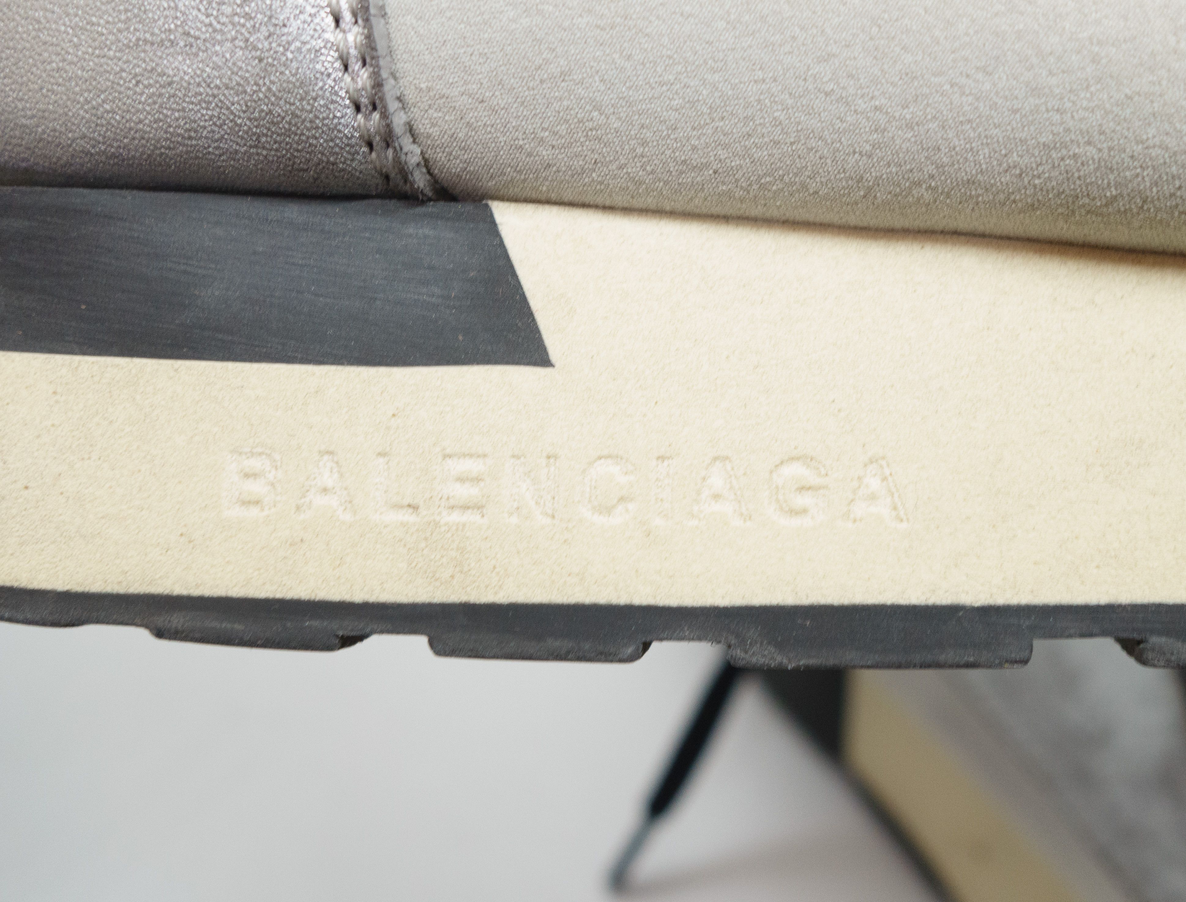 Balenciaga Race Runner Silver Black Mesh Neoprene Sneakers Size US 8 / IT 38 - 12 Thumbnail