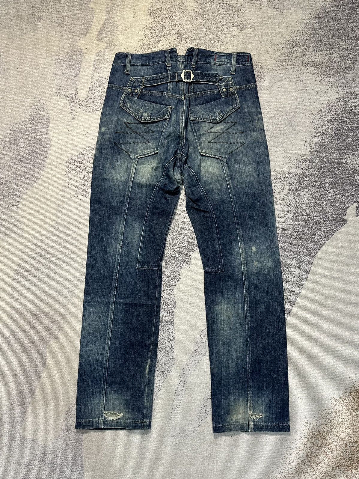 Marithe + Francois Girbaud 00s Marithe Francois Girbaud Bondage Washed Denim Jeans Size US 31 - 2 Thumbnail