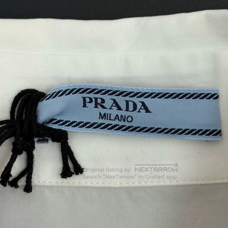 Prada Prada White collar metal triangle logo shirt Size US XXS / EU 40 - 5 Thumbnail