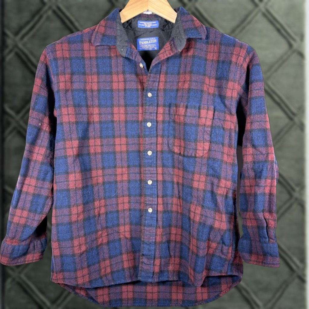 Pendleton VTG Pendleton Shirt Red/Blue Plaid Wool Long Sleeve XL Men Vintage Button-Up, Pendleton, Shirt, Red/Blue, Mens Size US XL / EU 56 / 4 - 1 Thumbnail