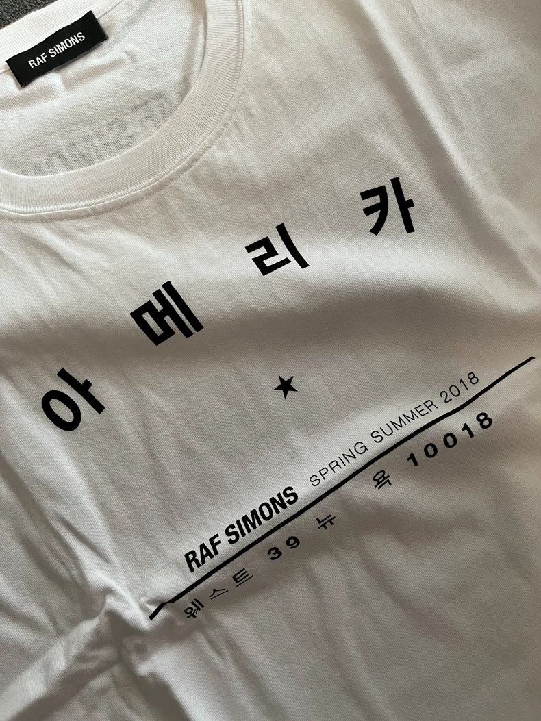 Raf Simons Raf simons 18ss white Korean slogan short sleeves Size US XL / EU 56 / 4 - 5 Thumbnail