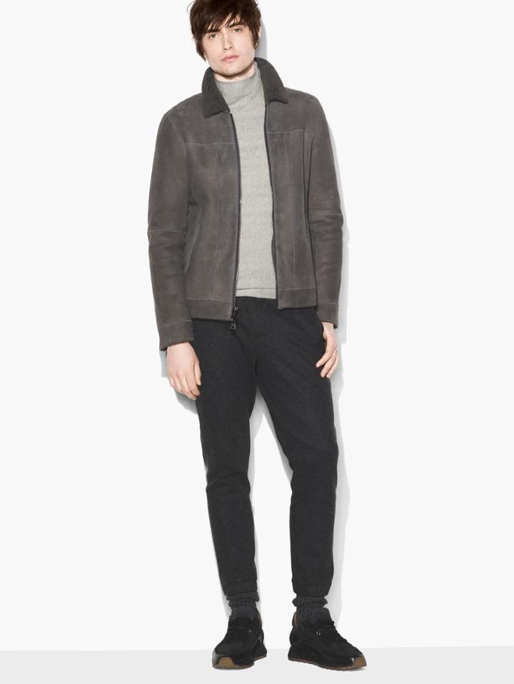 John Varvatos Shearling Zip Front Jacket USA 38 EU 48 Size US M / EU 48-50 / 2 - 6 Thumbnail